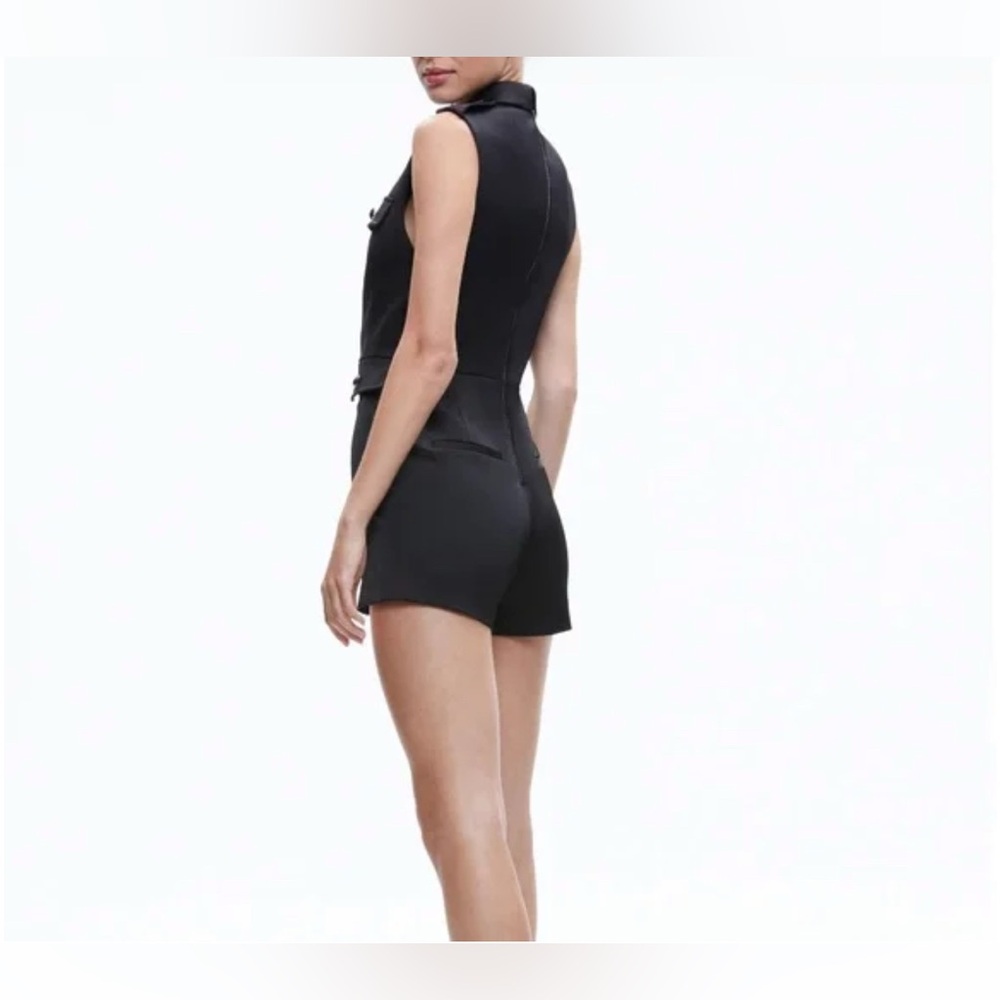 NWT Alice + Olivia Phillis Utility Sleeveless Romper - Size 12 - Picture 3 of 11